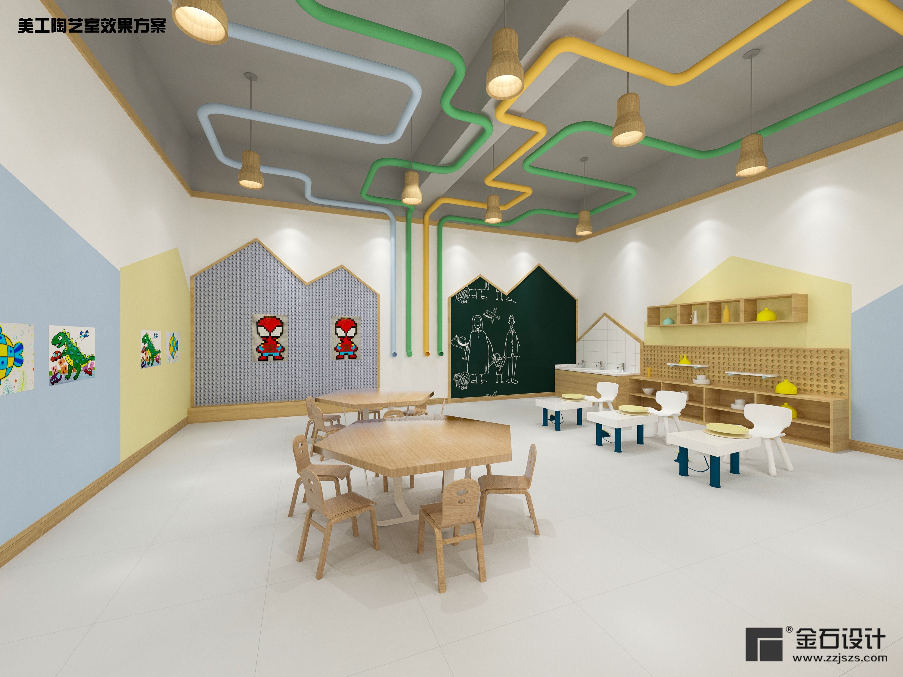 创意分享‖美感爆棚的幼儿园美工室设计！